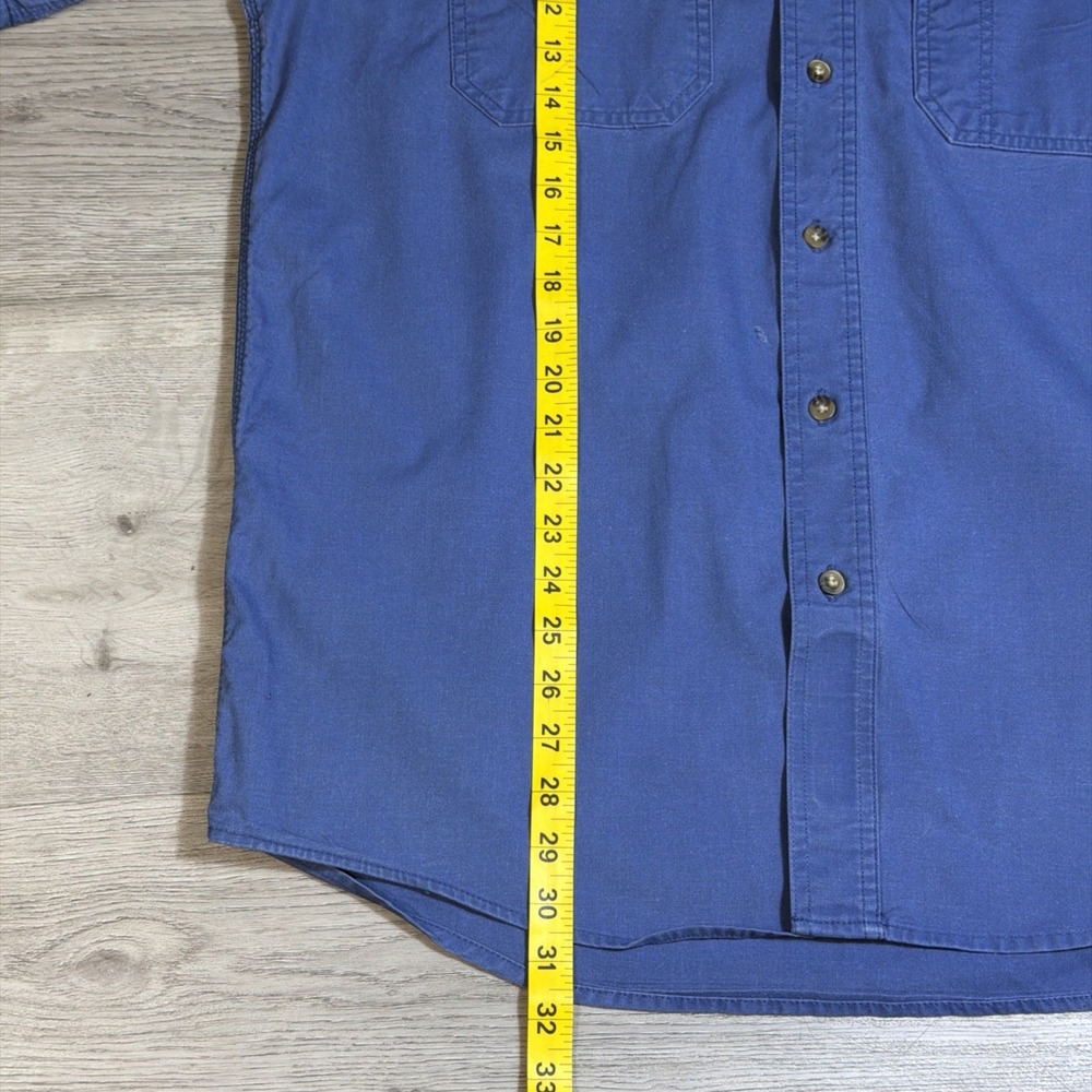 Carhartt‎ L Blue Button Up Work Shirt Thorshop Embroidered Made in Mexico - Picture 6 of 9